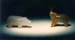 Hippopotamus. 1992. Jet. Walking elephant. 1994. Cornelian.