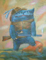 "The Successful Hunting", oil upon canvas cardboard, 30x25 2000